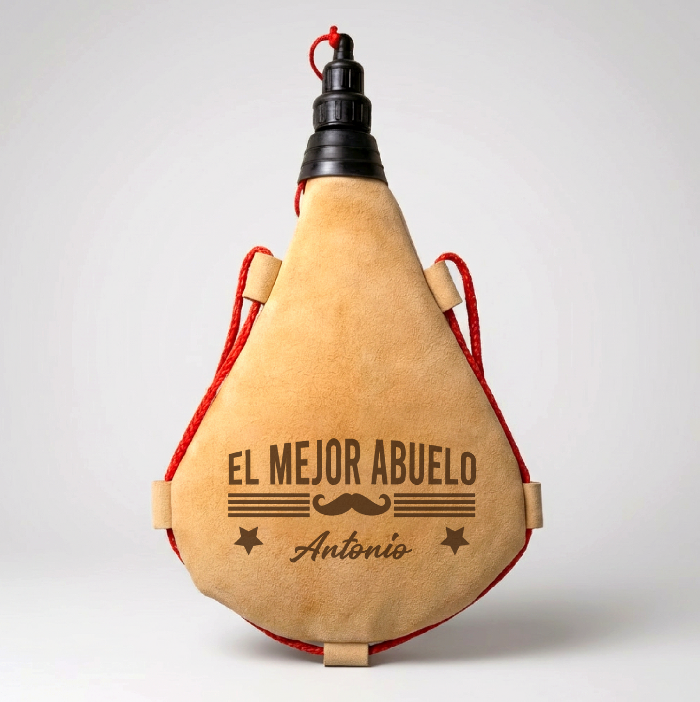 Bota tradicional de piel 1 L "El mejor abuelo" personalizada con nombre – recipiente vacío